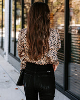 The Rockies Satin Printed Blouse - Sand - FINAL SALE DRES-001